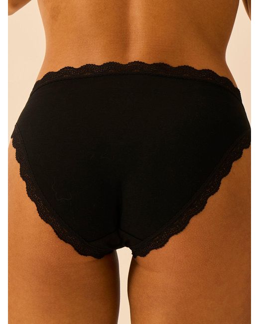 Stripe & Stare Black Mid Rise High Leg Knicker
