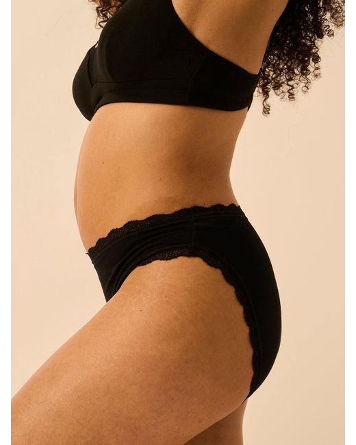 Stripe & Stare Black Mid Rise High Leg Knicker