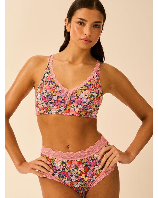 Stripe & Stare Multicolor Lace Plunge Bra