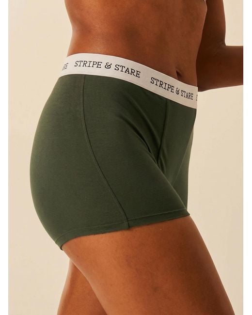 Stripe & Stare Green Boxer