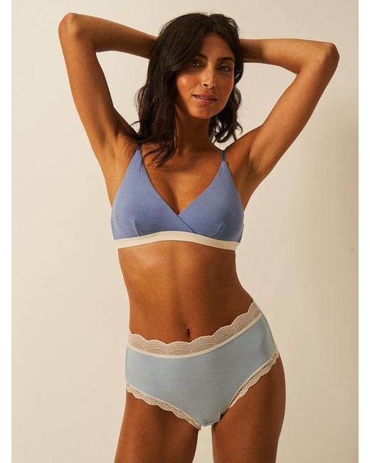 Stripe & Stare Blue High Rise Knicker Four Pack