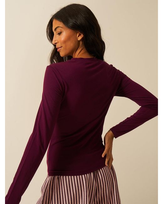 Stripe & Stare Purple Long Sleeve Under Layer Top