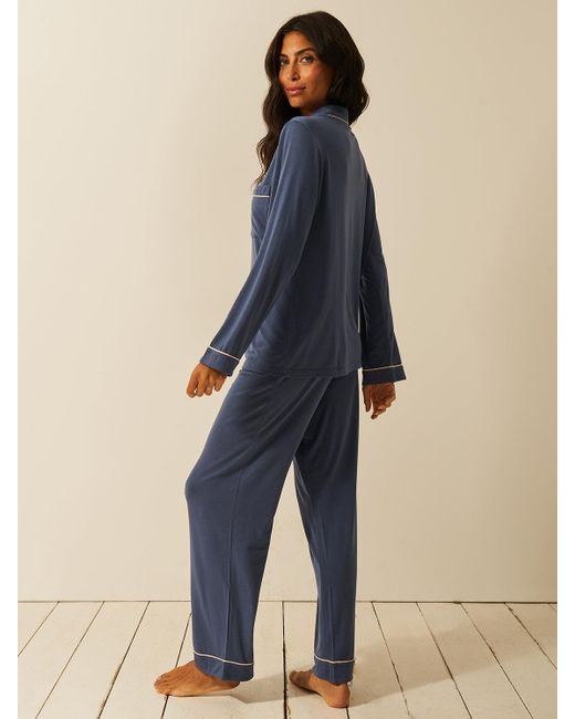 Stripe & Stare Blue Long Pyjama Set