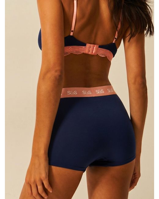Stripe & Stare Blue Boxer Four Pack