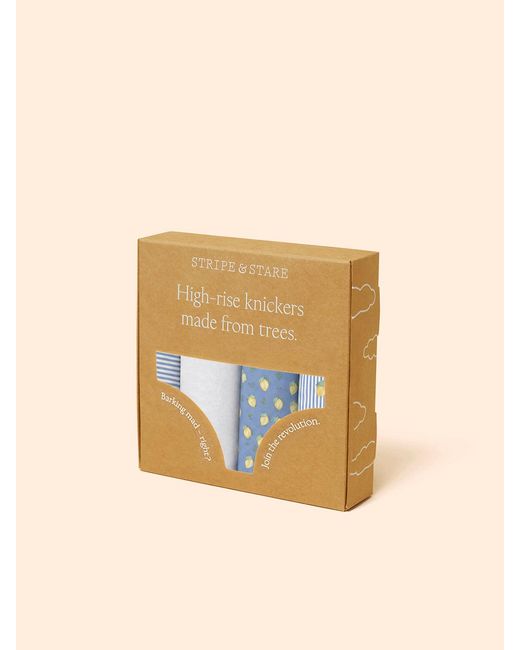 Stripe & Stare Blue The Original Knicker Four Pack