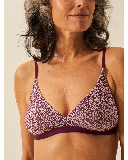 Stripe & Stare Brown Crossover Bra
