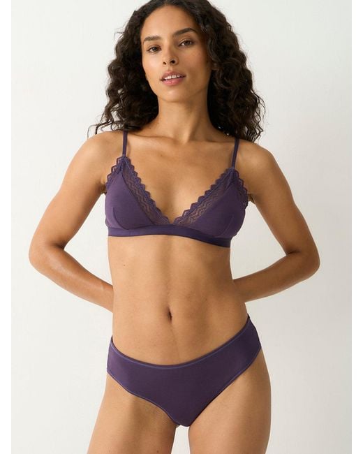 Stripe & Stare Purple Zigzag Lace Triangle Bra