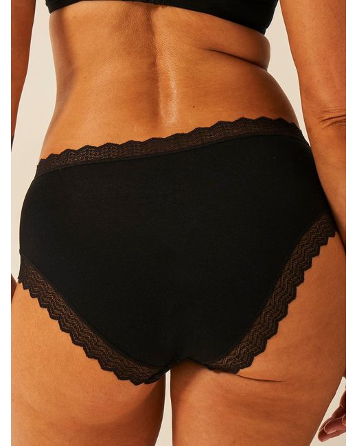 Stripe & Stare Black Zigzag Lace High Rise Knicker