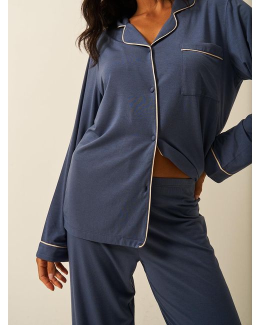 Stripe & Stare Blue Long Pyjama Set