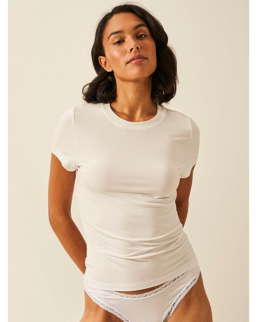 Stripe & Stare White Short Sleeve Top
