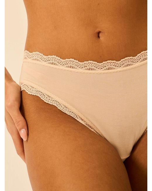 Stripe & Stare Brown Mid Rise High Leg Knicker