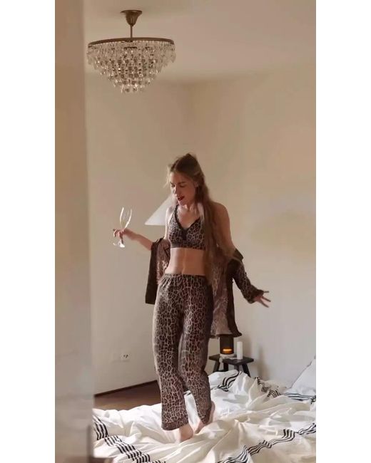 Stripe & Stare Brown Long Pyjama Set