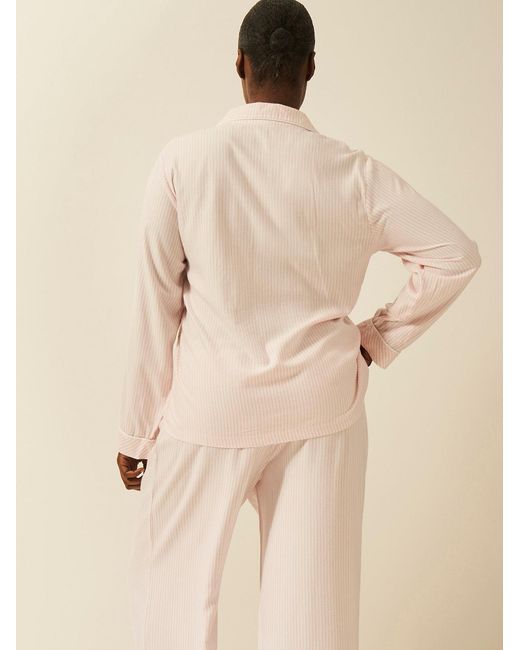 Stripe & Stare Natural Soft Brushed Woven Pyjama Top