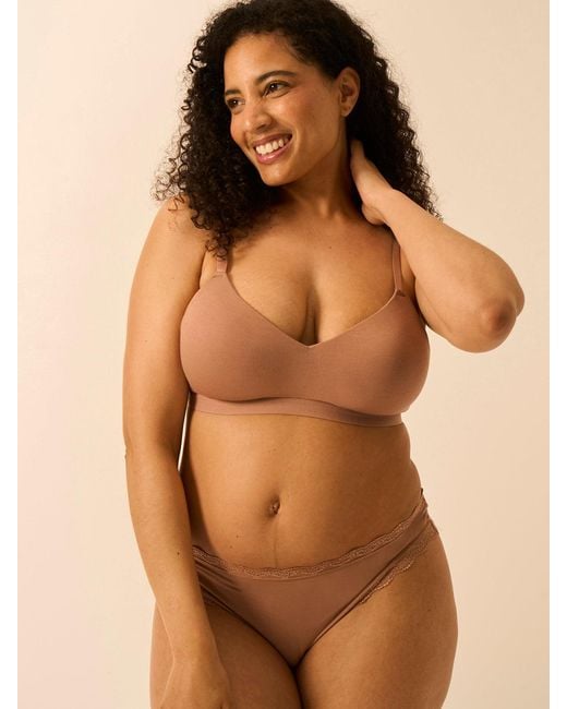 Stripe & Stare Natural Mid Rise High Leg Knicker