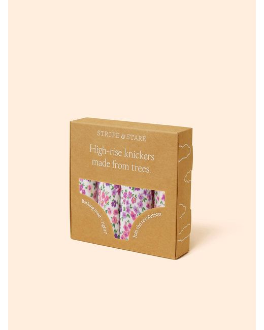 Stripe & Stare Pink High Rise Knicker Four Pack