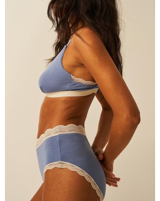 Stripe & Stare Blue High Rise Knicker Four Pack