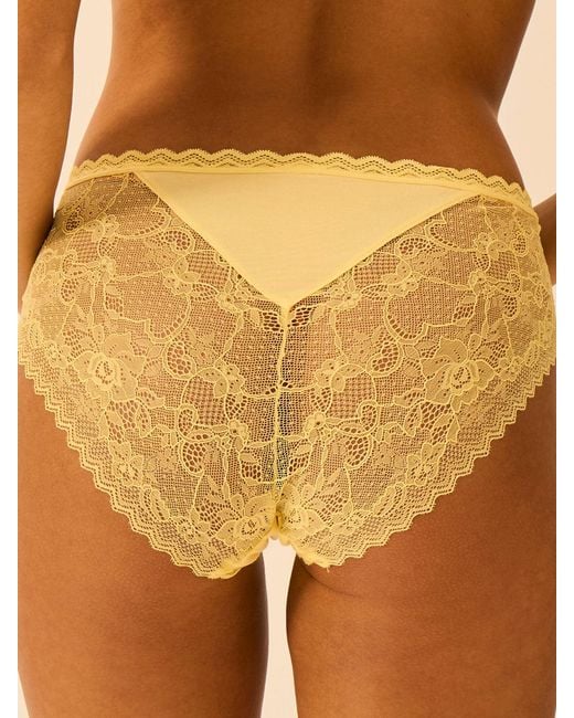Stripe & Stare Eco Lace High Rise Knicker in Yellow | Lyst UK