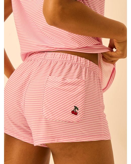 Stripe & Stare Pink T-Shirt & Short Pyjama Set