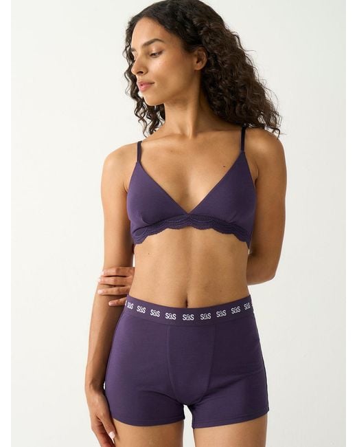 Stripe & Stare Blue Triangle Lace Bra