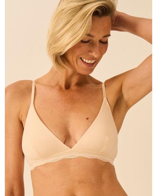 Stripe & Stare White Triangle Lace Bra