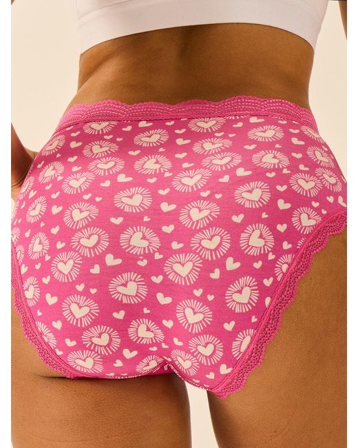 Stripe & Stare Pink High Rise Knicker Four Pack