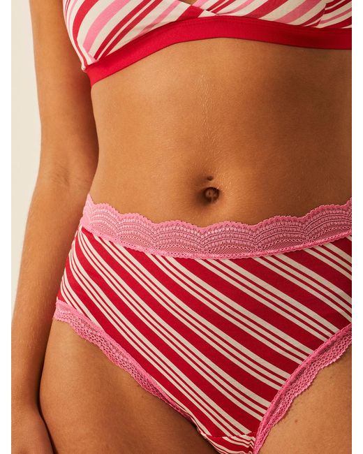 Stripe & Stare Pink High Rise Knicker Four Pack