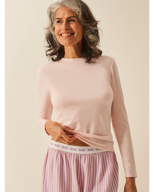 Stripe & Stare Natural Long Sleeve Under Layer Top