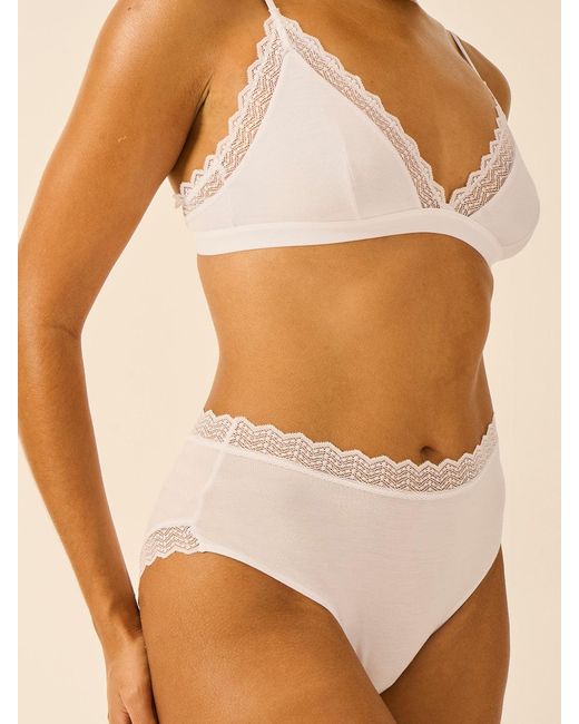 Stripe & Stare Brown Zig Zag Lace Triangle Bra