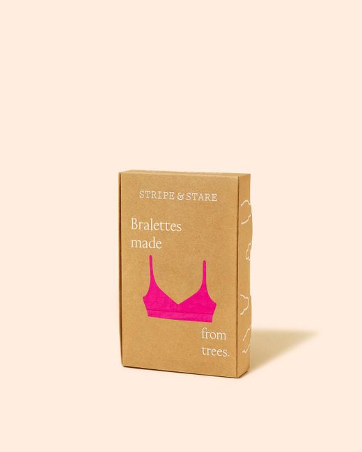 Stripe & Stare Pink Raspberry Lace Square Bra