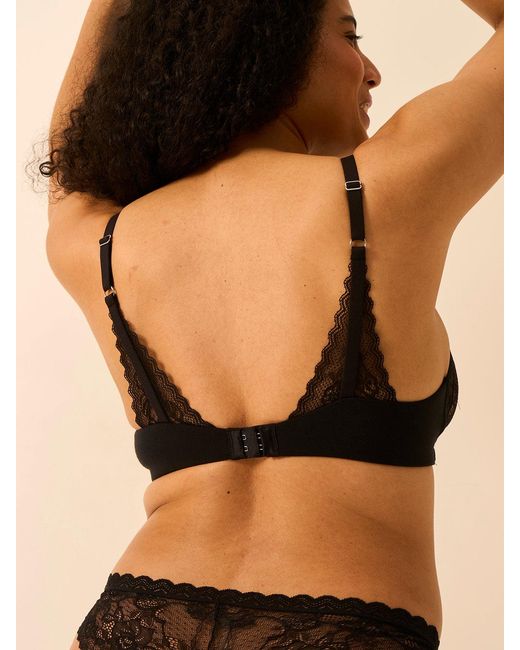 Stripe & Stare Black Eco Lace Triangle Bra