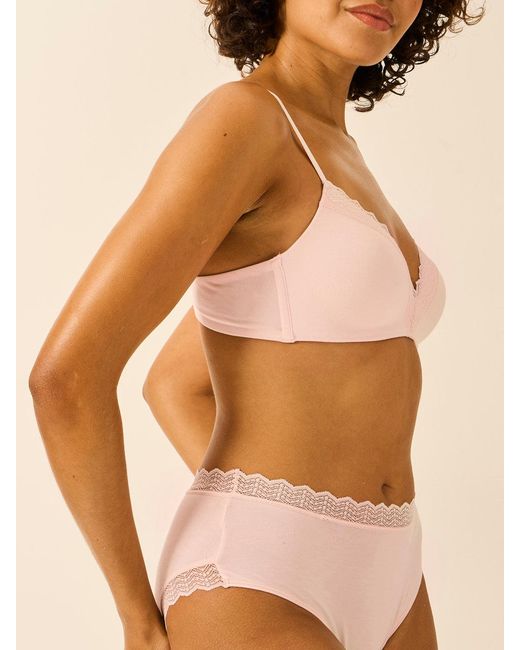Stripe & Stare Brown Zigzag Lace Demi Bra