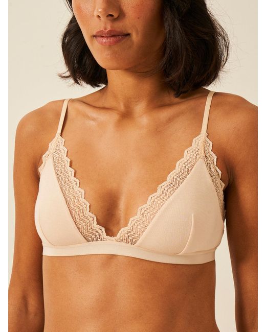 Stripe & Stare Brown Zigzag Lace Triangle Bra