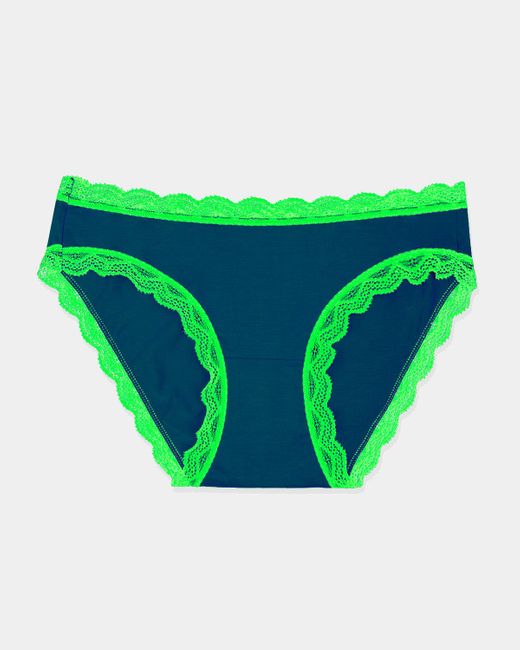 Stripe & Stare Midnight Neon Green Lace Knicker