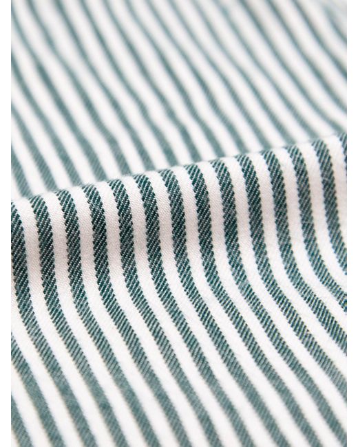 Stripe & Stare Green Soft Brushed Woven Pyjama Top