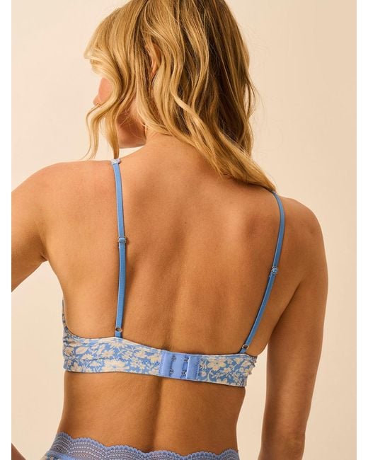 Stripe & Stare Blue Lace Plunge Bra