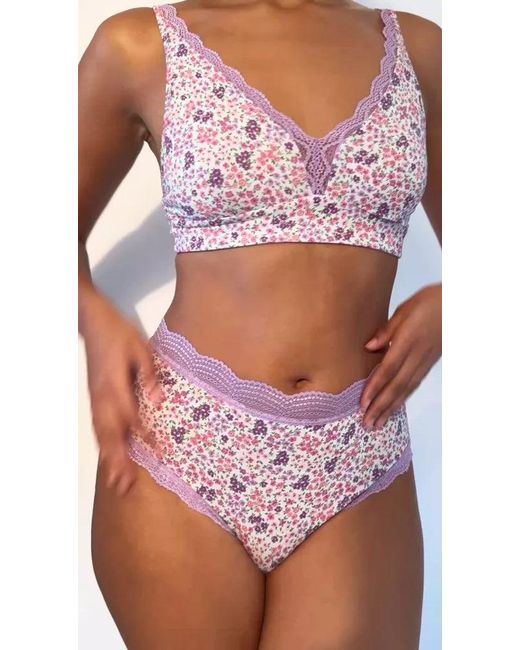Stripe & Stare Pink High Rise Knicker Four Pack