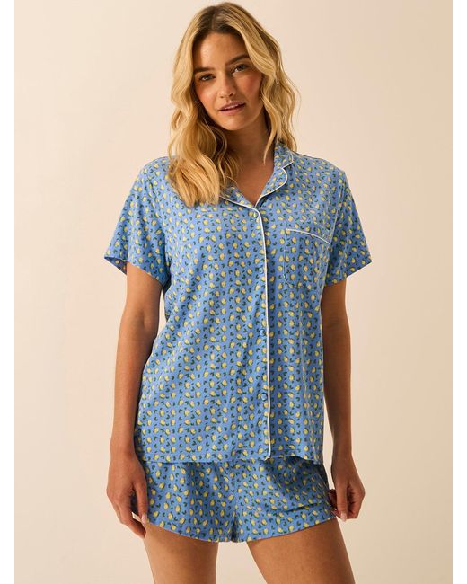 Stripe & Stare Blue Short Pyjama Set