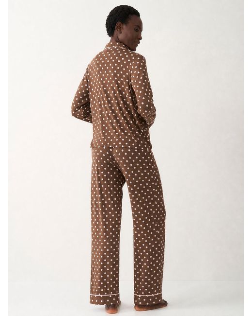 Stripe & Stare Brown Long Pyjama Set