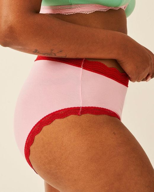 Stripe & Stare Red High Rise Knicker Four Pack