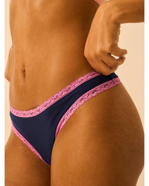 Stripe & Stare Blue Thong Four Pack