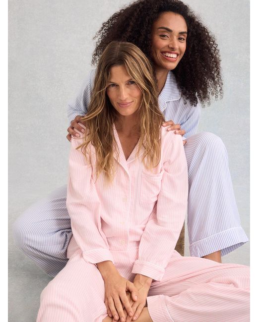 Stripe & Stare Natural Soft Brushed Woven Pyjama Top