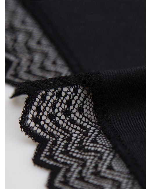 Stripe & Stare Black Zigzag Lace Thong