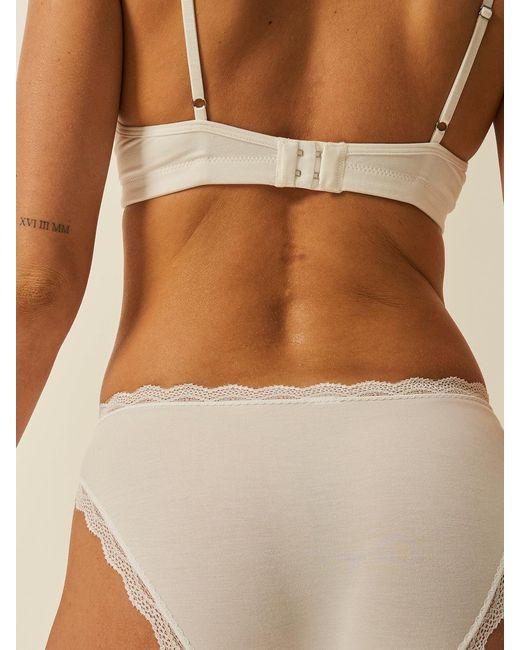 Stripe & Stare Natural Lace Plunge Bra