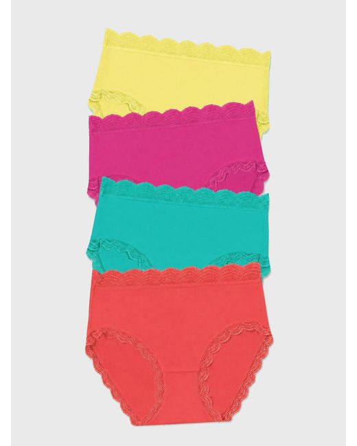 Stripe & Stare Pink High Rise Knicker Four Pack