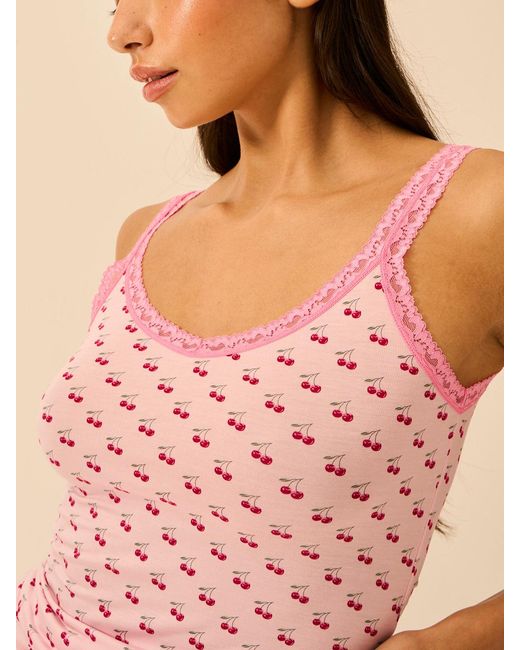 Stripe & Stare Pink Lace Cami
