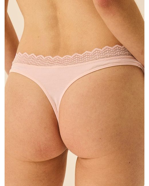 Stripe & Stare Natural Zigzag Lace Thong