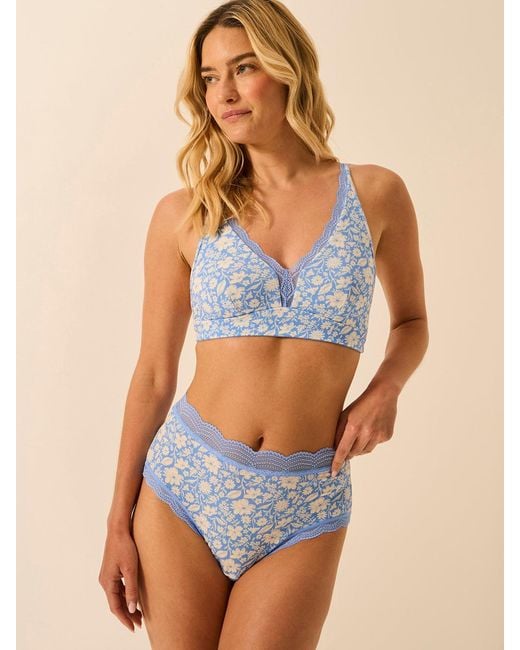 Stripe & Stare Blue High Rise Knicker