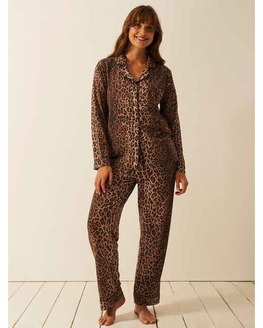 Stripe & Stare Brown Long Pyjama Set