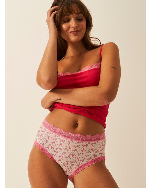 Stripe & Stare Pink High Rise Knicker Four Pack