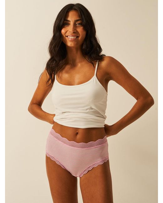 Stripe & Stare Pink High Rise Knicker Four Pack